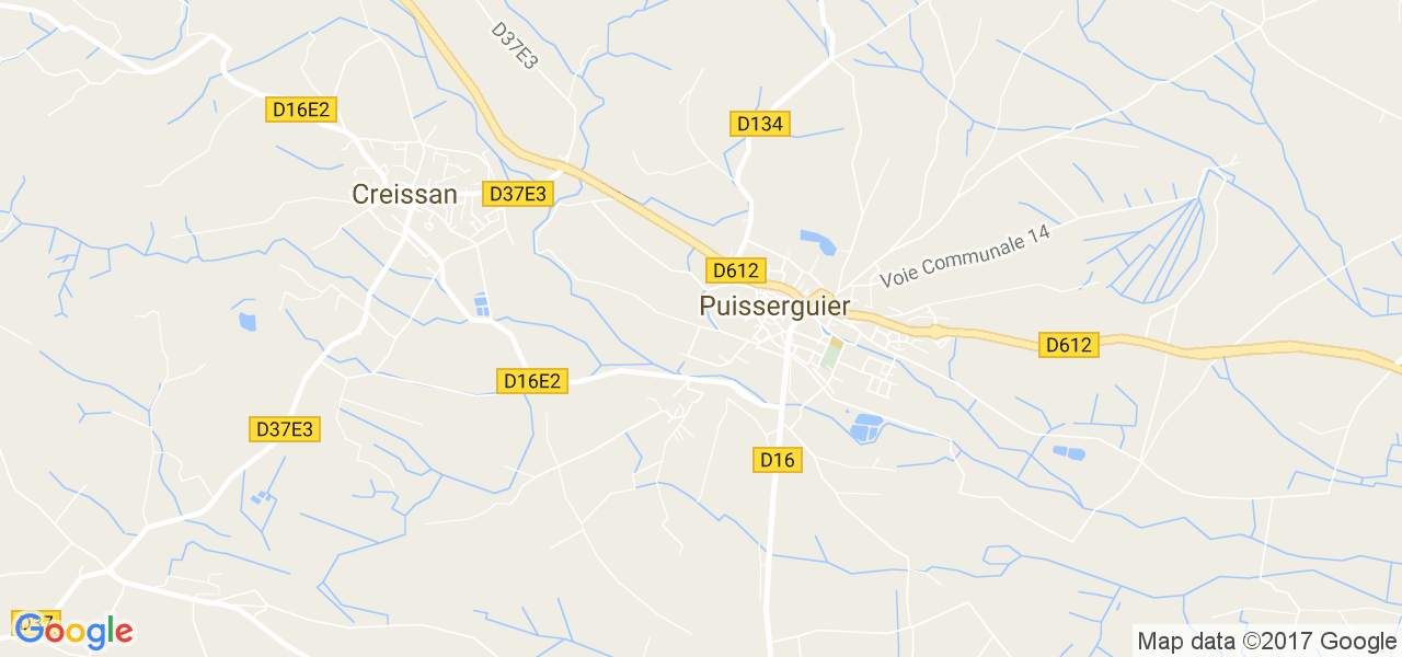 map de la ville de Puisserguier