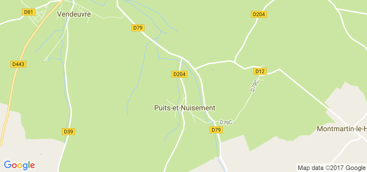 map de la ville de Puits-et-Nuisement