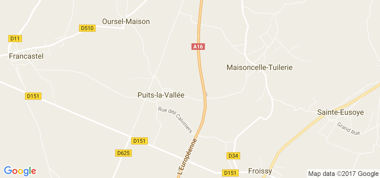 map de la ville de Puits-la-Vallée