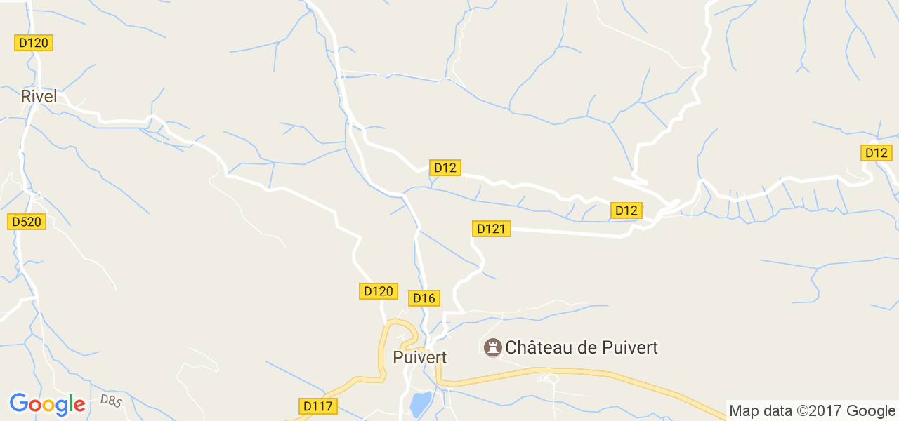 map de la ville de Puivert