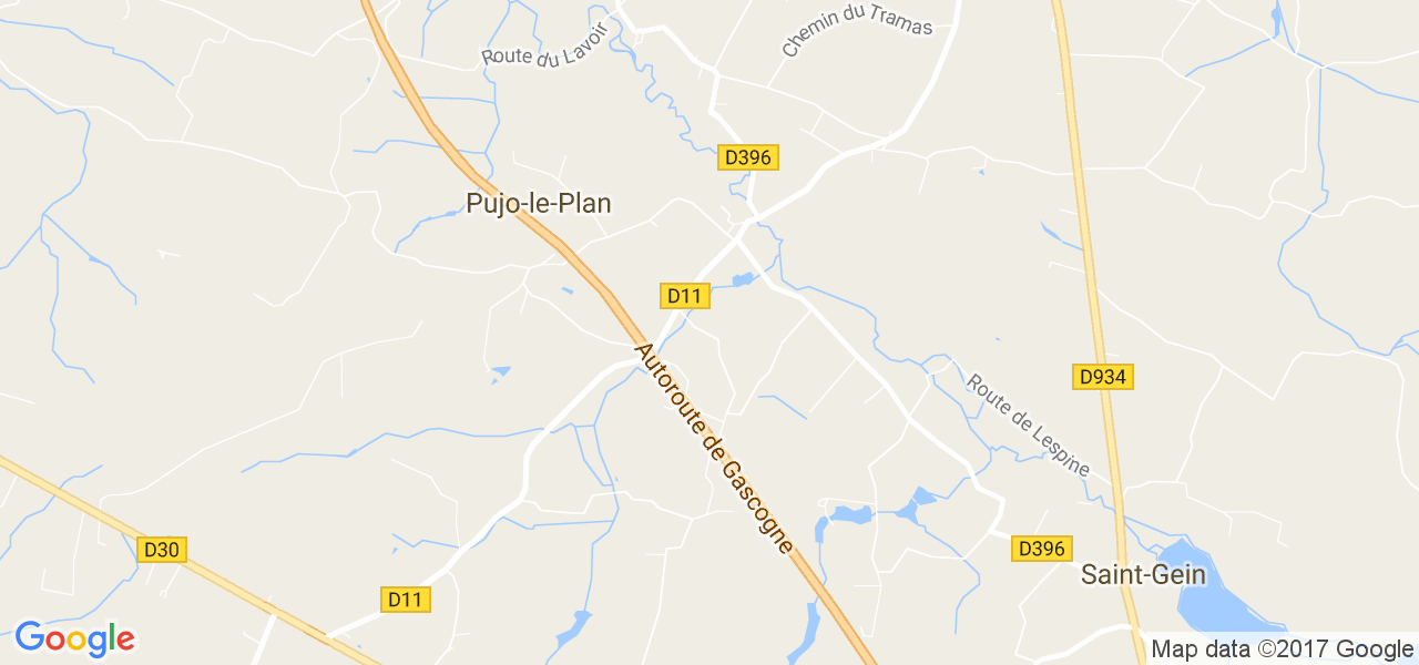 map de la ville de Pujo-le-Plan