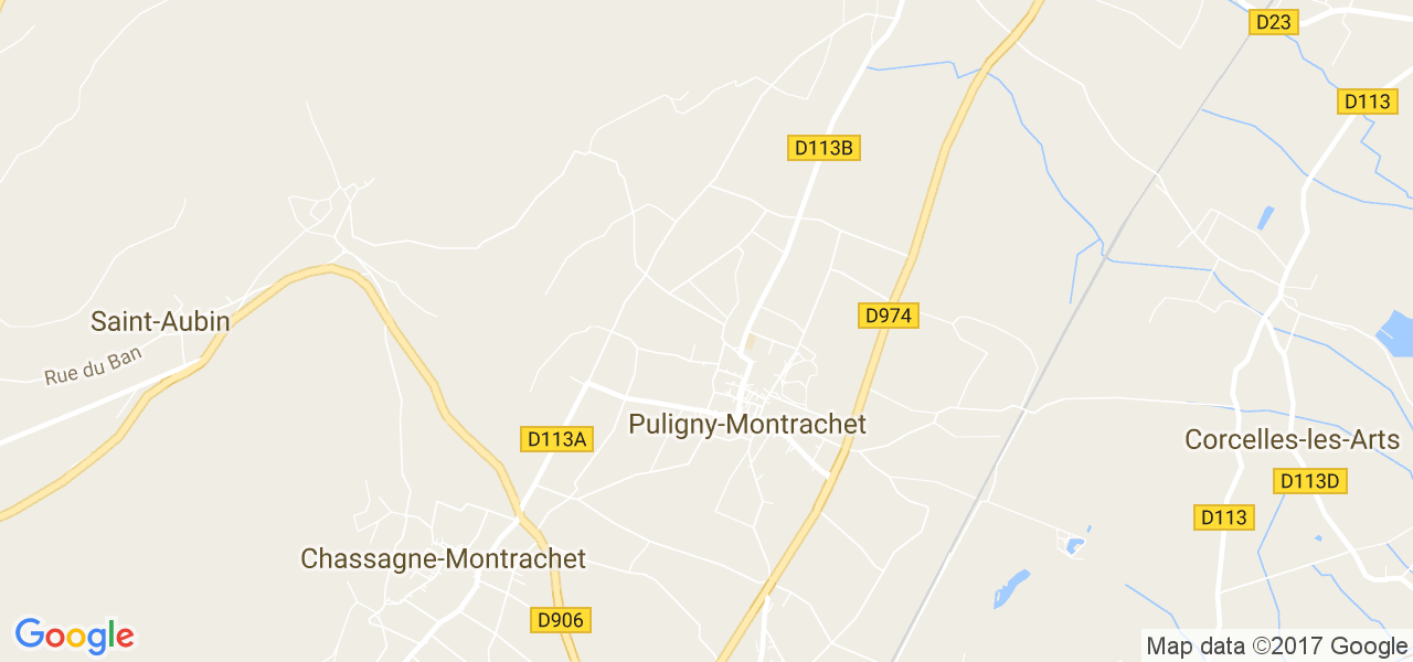 map de la ville de Puligny-Montrachet