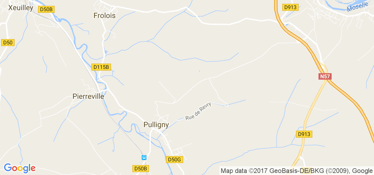 map de la ville de Pulligny