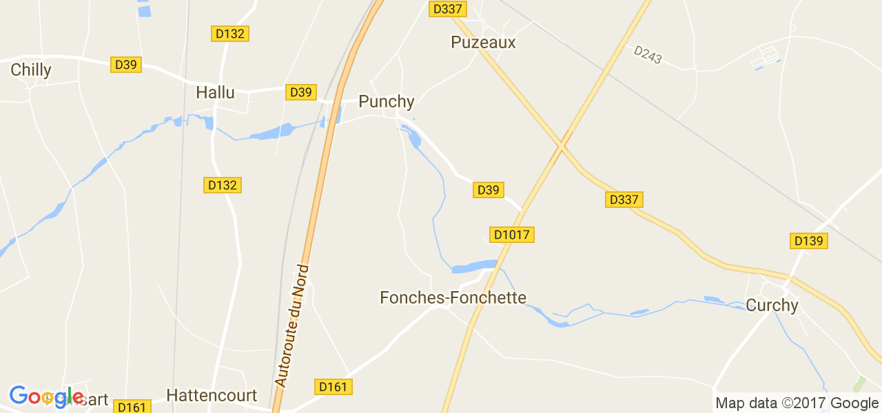 map de la ville de Punchy