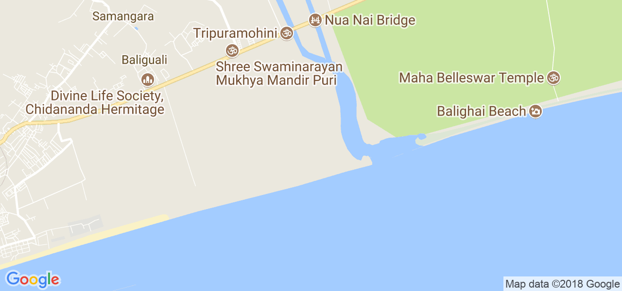 map of the city of Puri