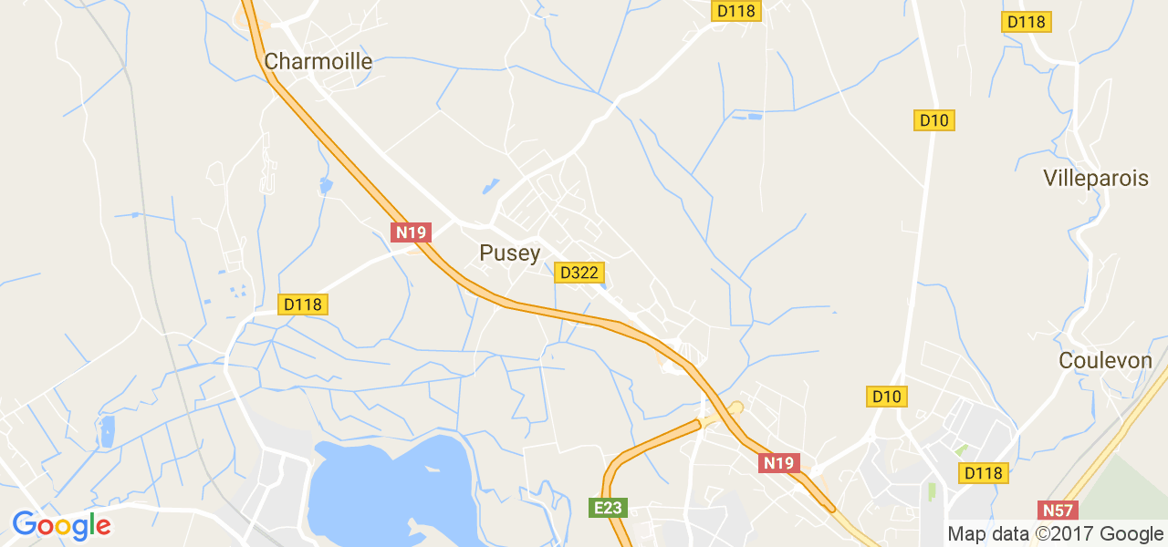 map de la ville de Pusey