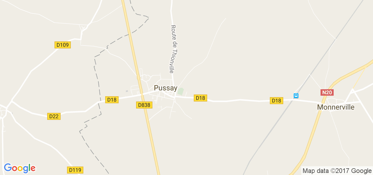 map de la ville de Pussay