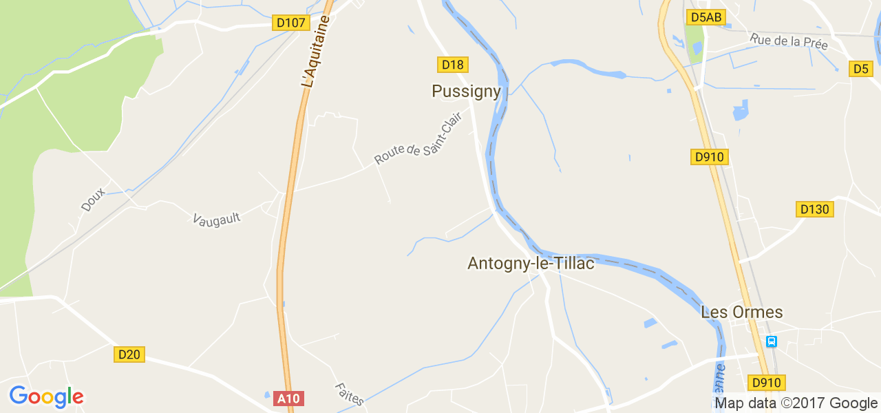 map de la ville de Pussigny