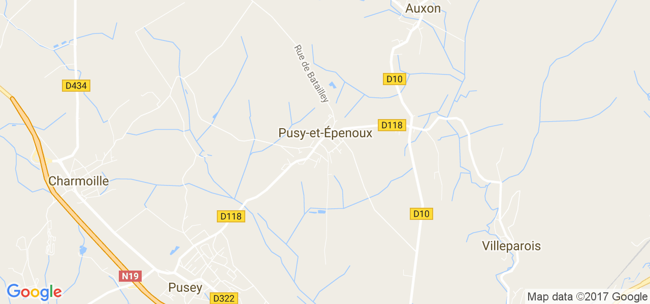 map de la ville de Pusy-et-Épenoux