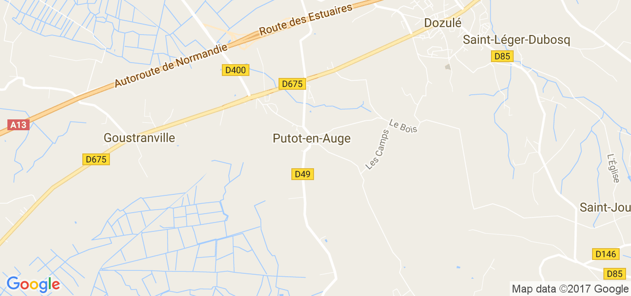 map de la ville de Putot-en-Auge