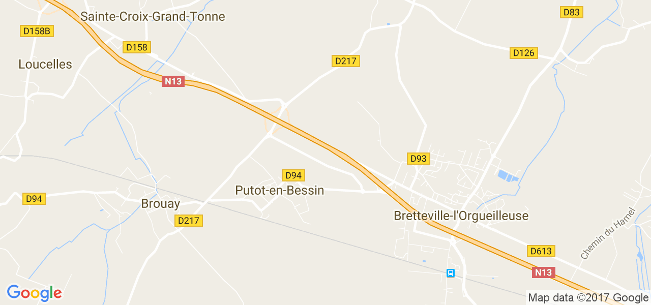 map de la ville de Putot-en-Bessin