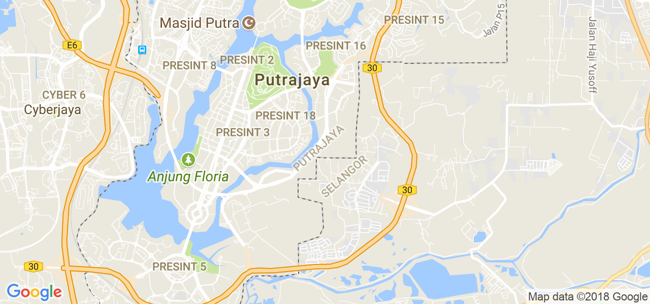 map of the city of Putrajaya