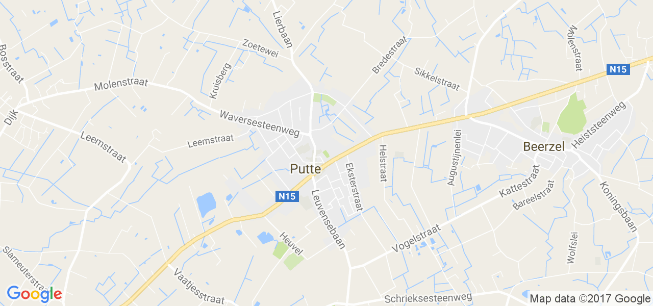 map de la ville de Putte