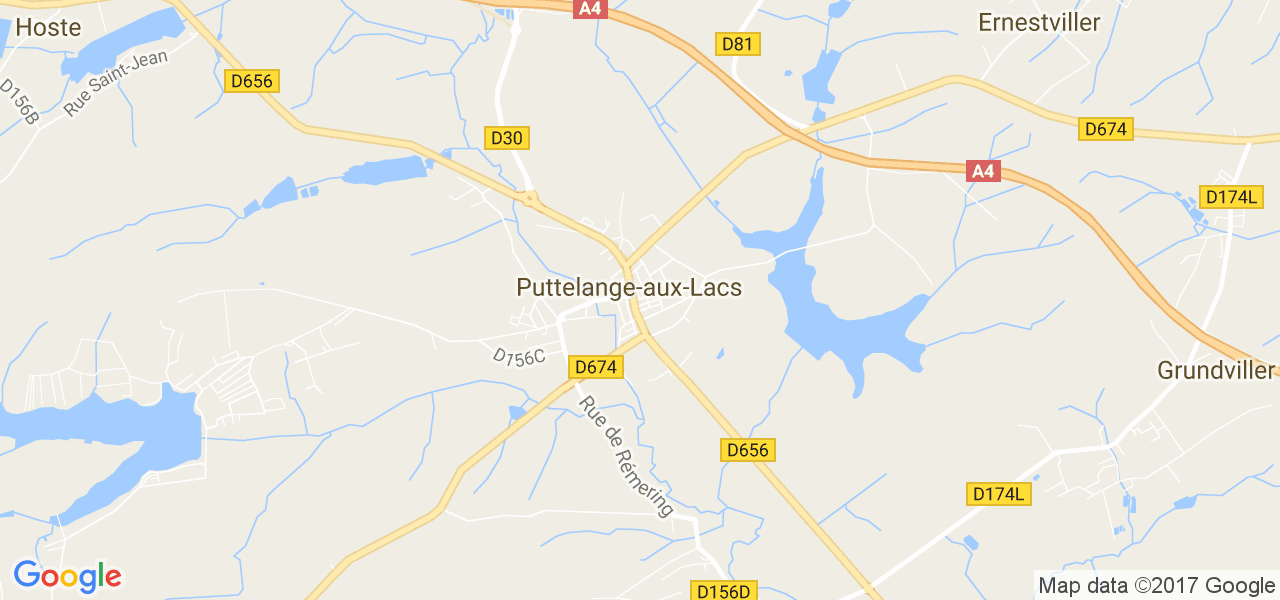 map de la ville de Puttelange-aux-Lacs