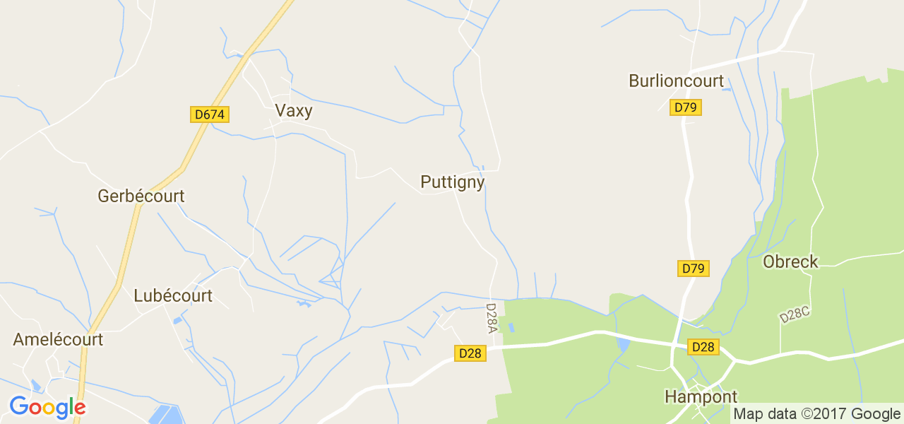 map de la ville de Puttigny