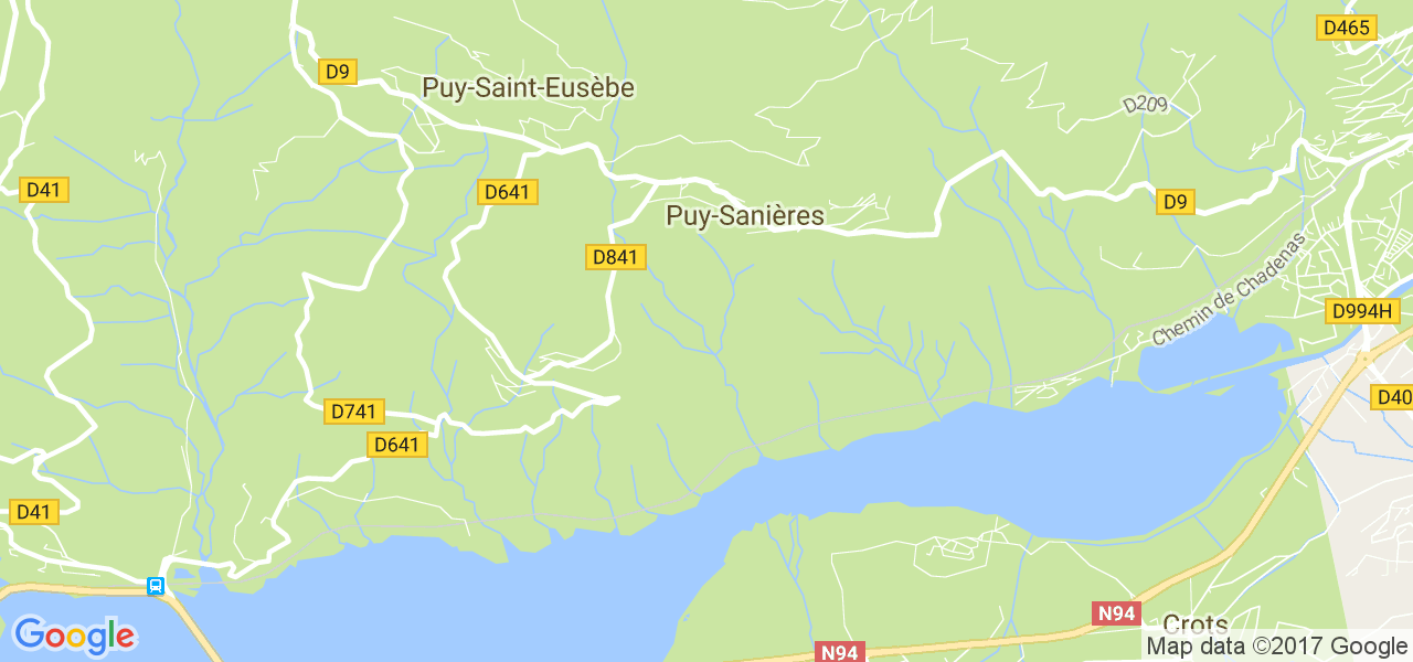 map de la ville de Puy-Sanières