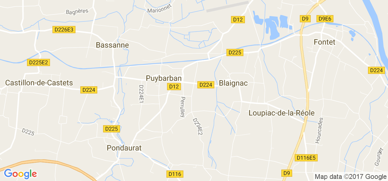 map de la ville de Puybarban