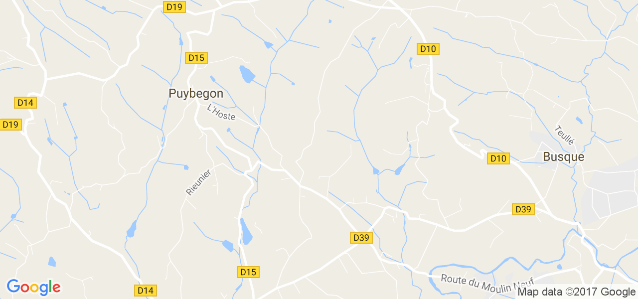 map de la ville de Puybegon