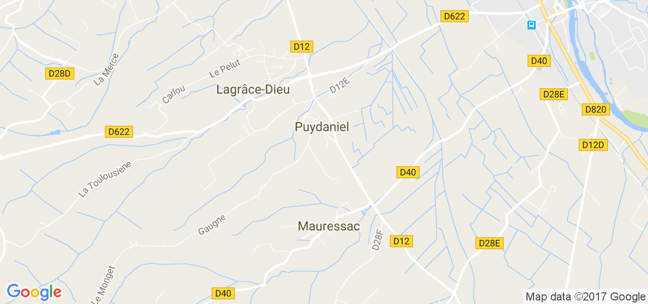 map de la ville de Puydaniel