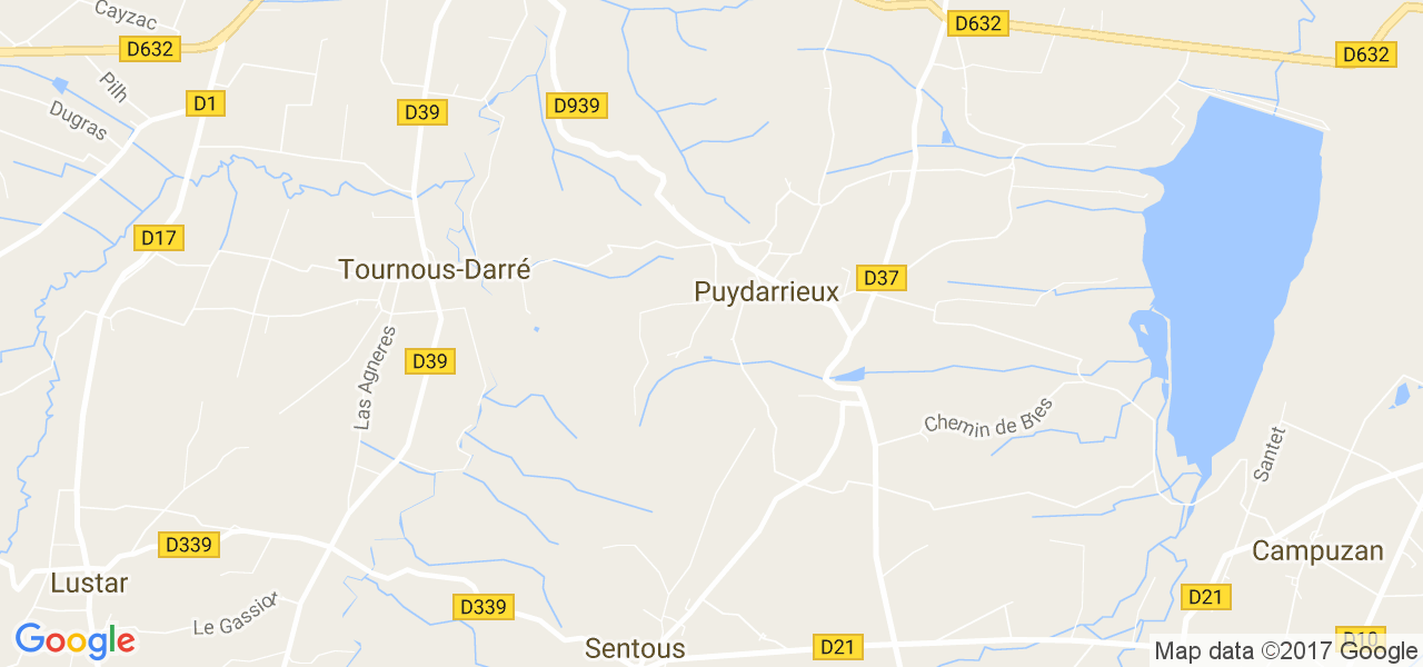 map de la ville de Puydarrieux