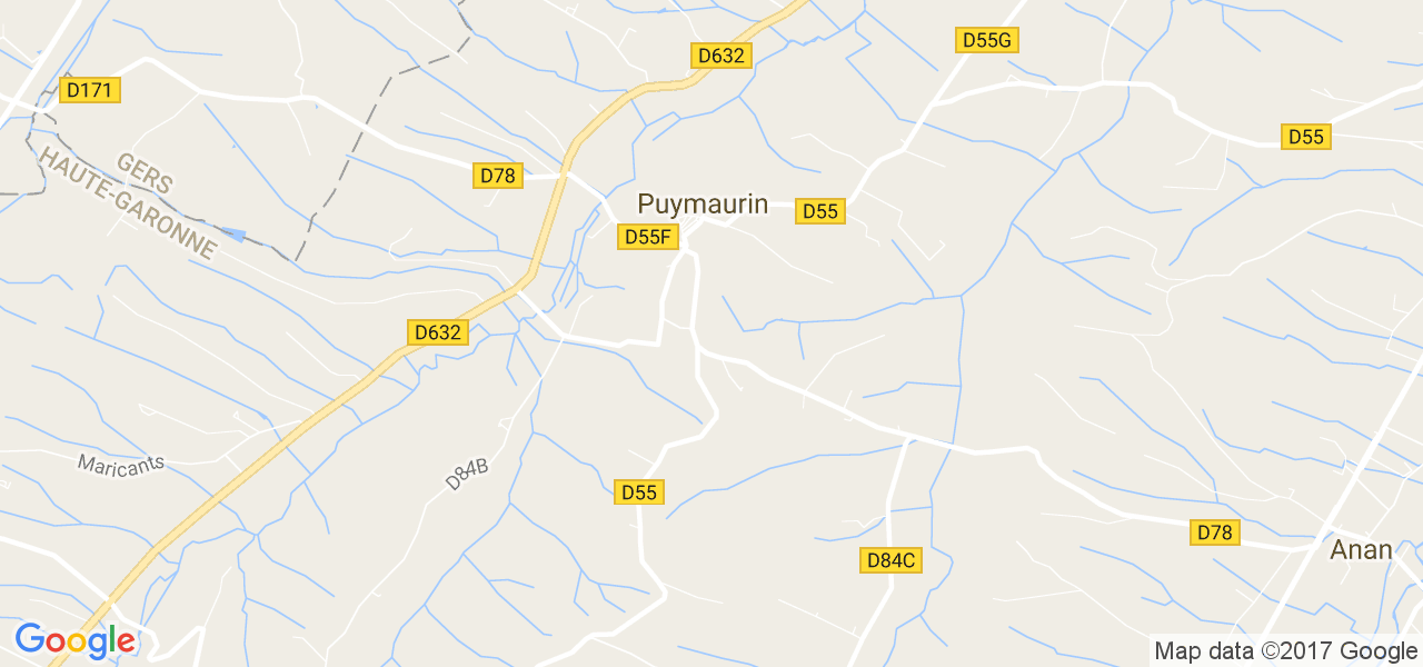 map de la ville de Puymaurin