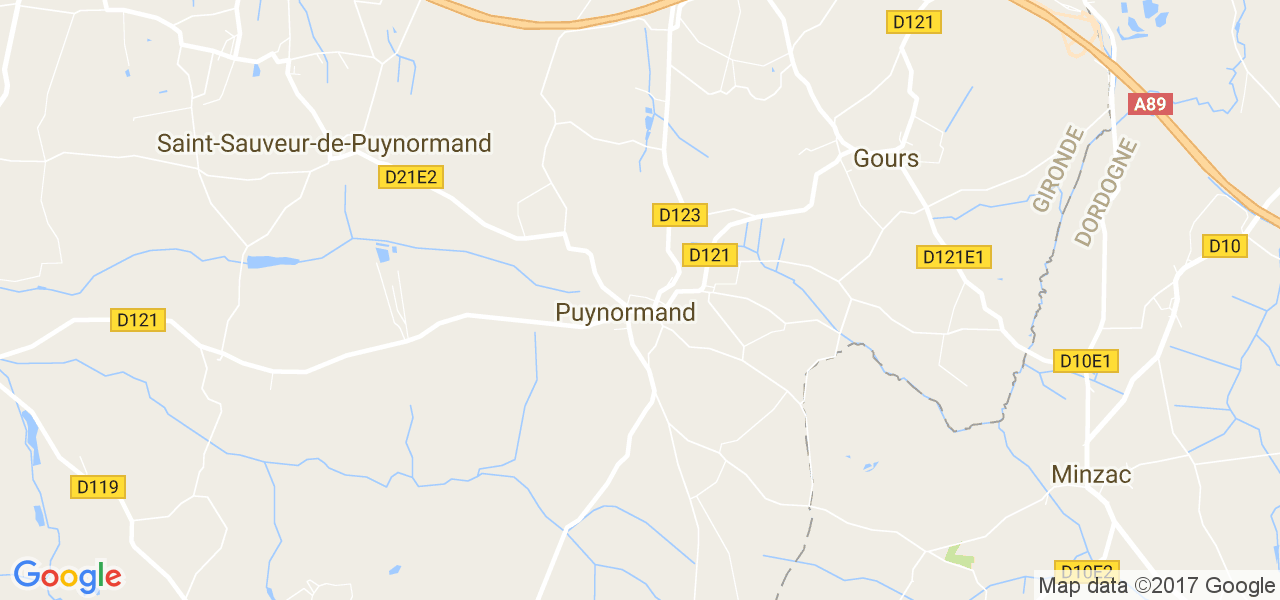 map de la ville de Puynormand