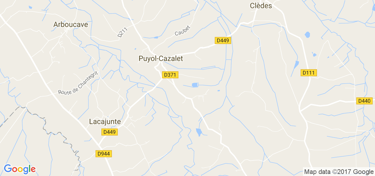 map de la ville de Puyol-Cazalet