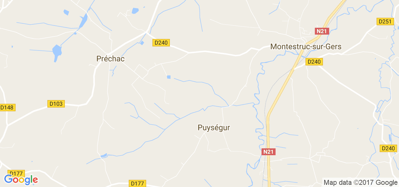 map de la ville de Puységur