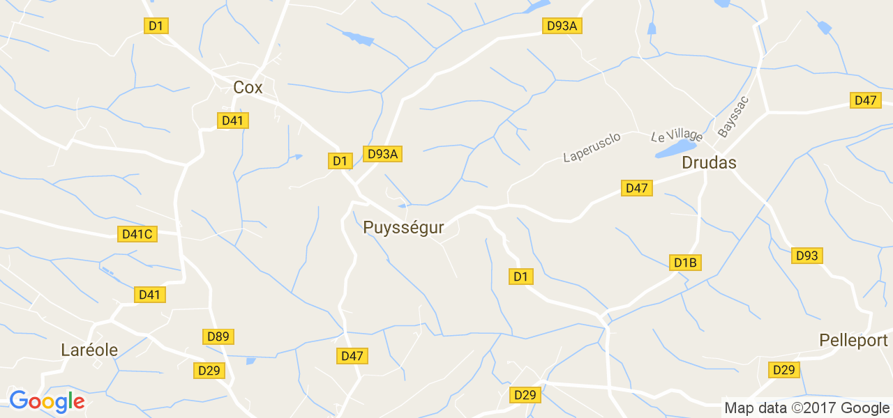 map de la ville de Puysségur