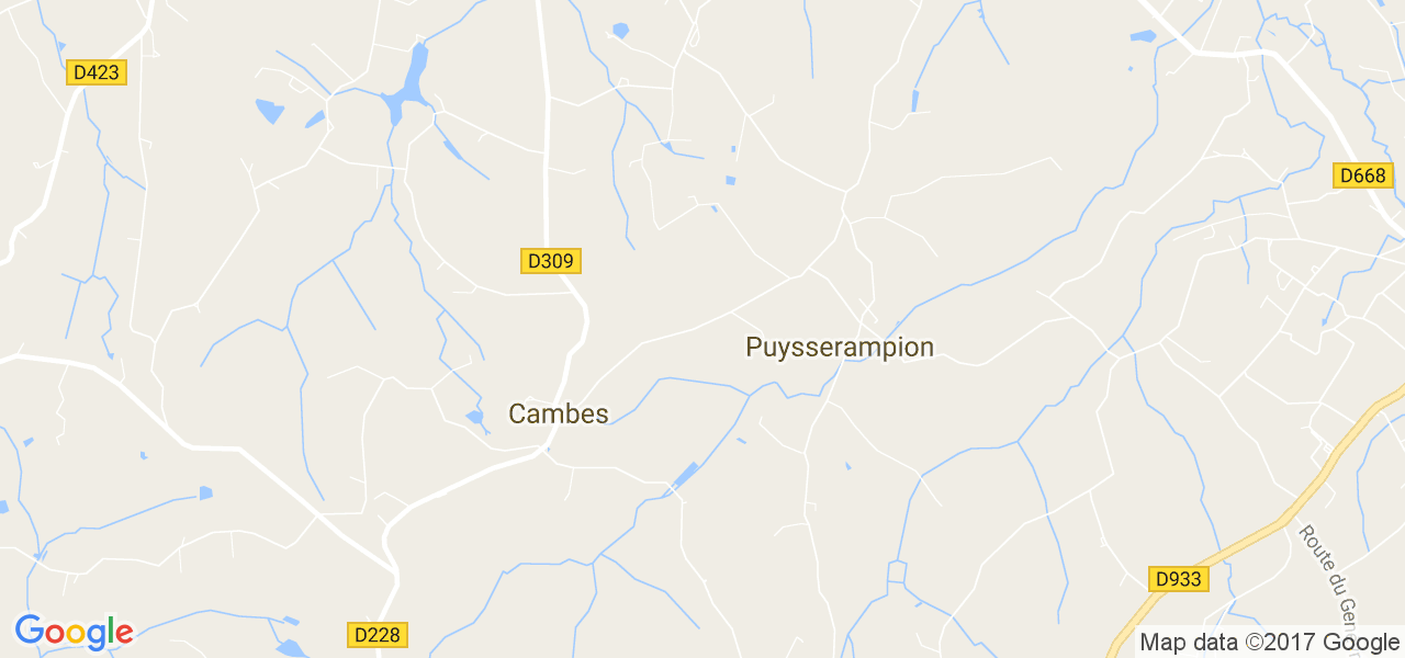 map de la ville de Puysserampion