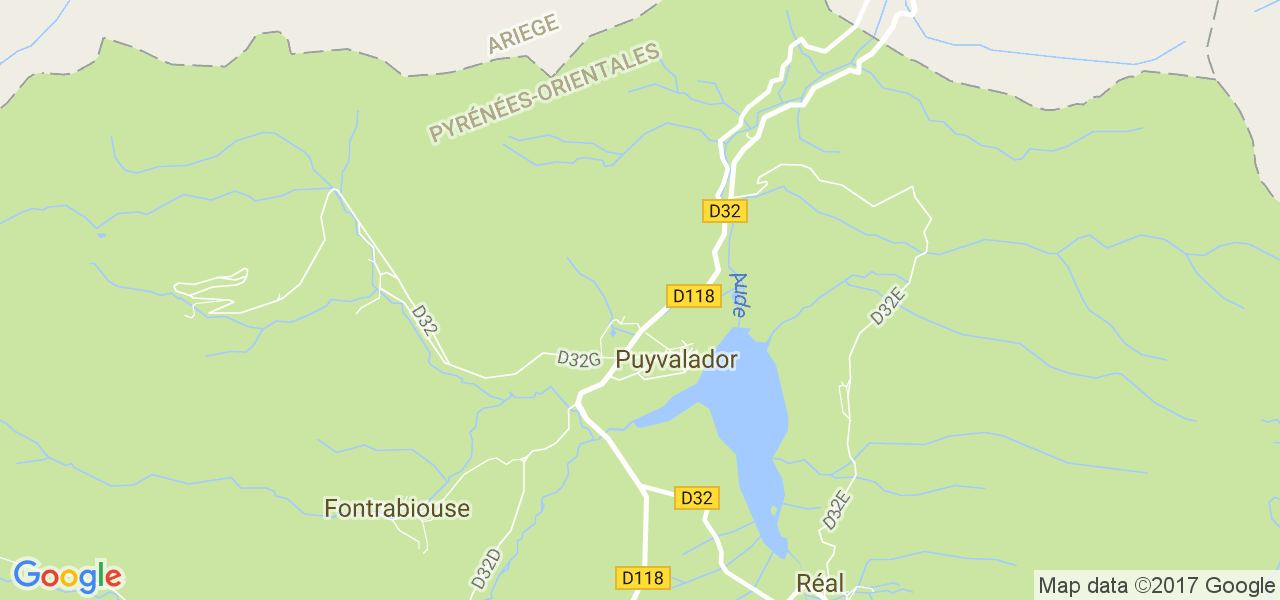 map de la ville de Puyvalador