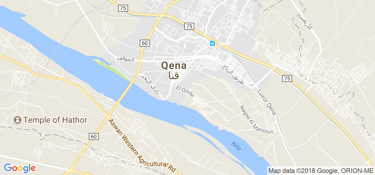 map de la ville de Qena