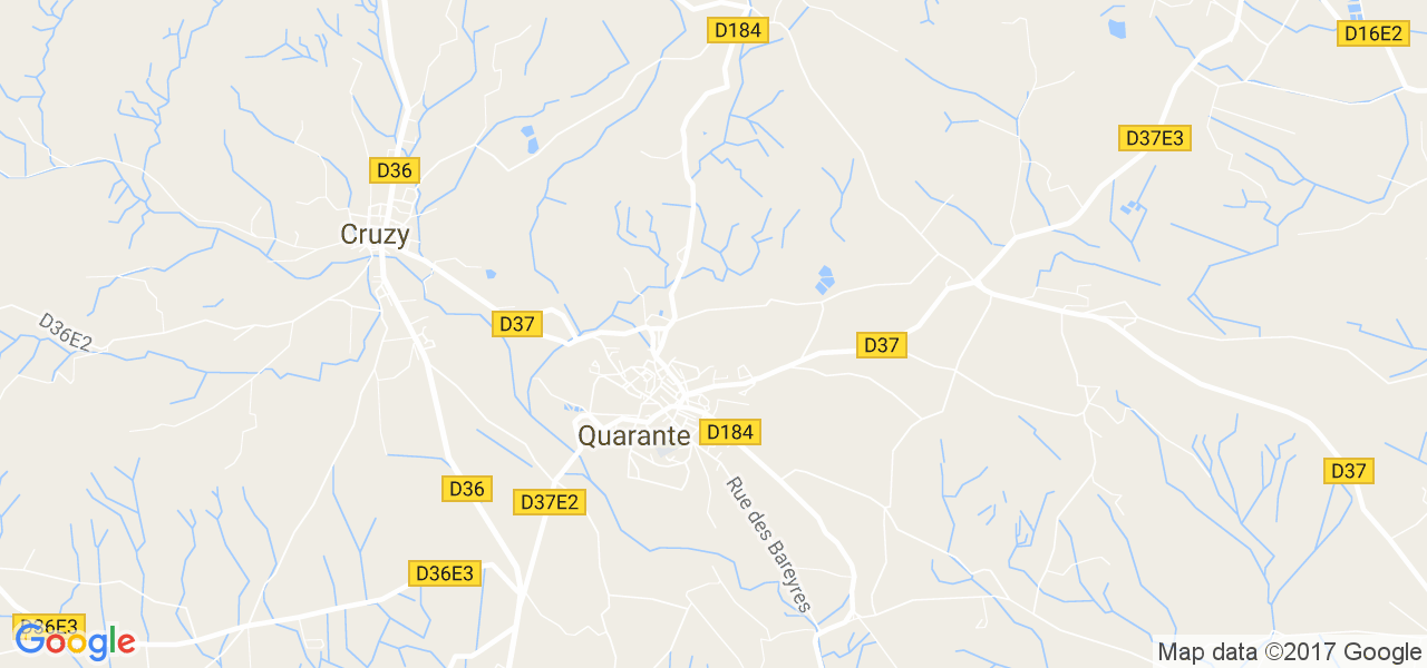 map de la ville de Quarante