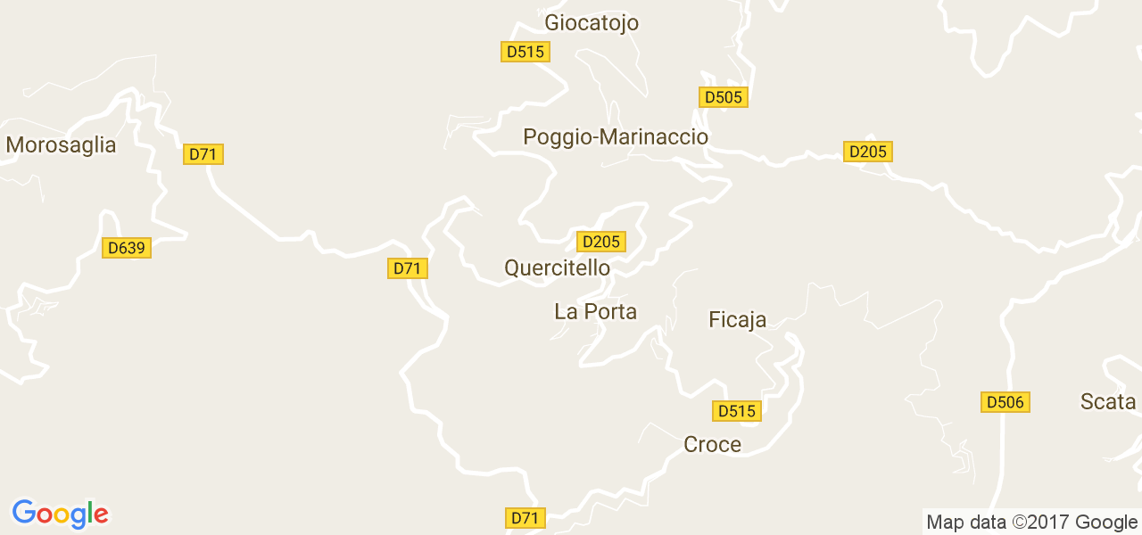 map de la ville de Quercitello