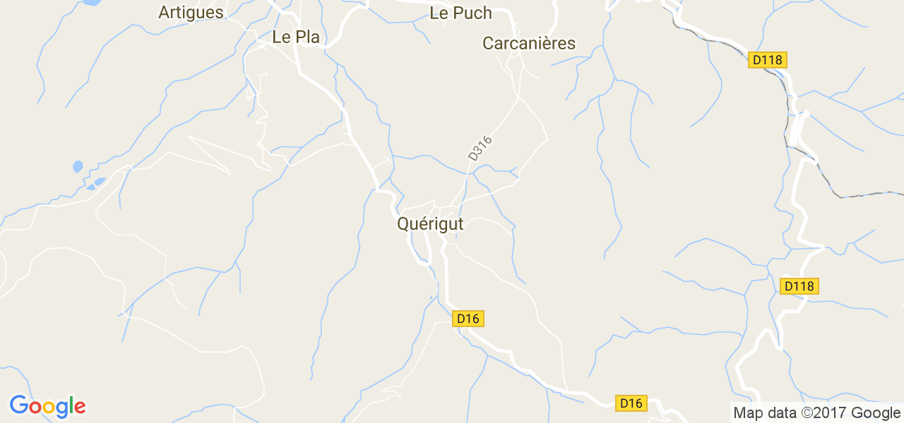 map de la ville de Quérigut