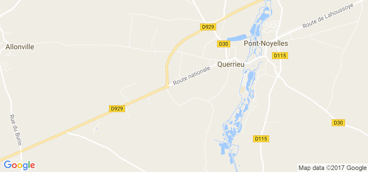 map de la ville de Querrieu