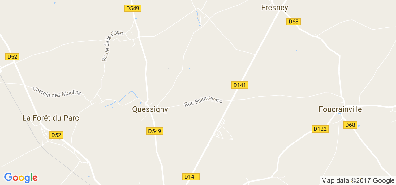 map de la ville de Quessigny