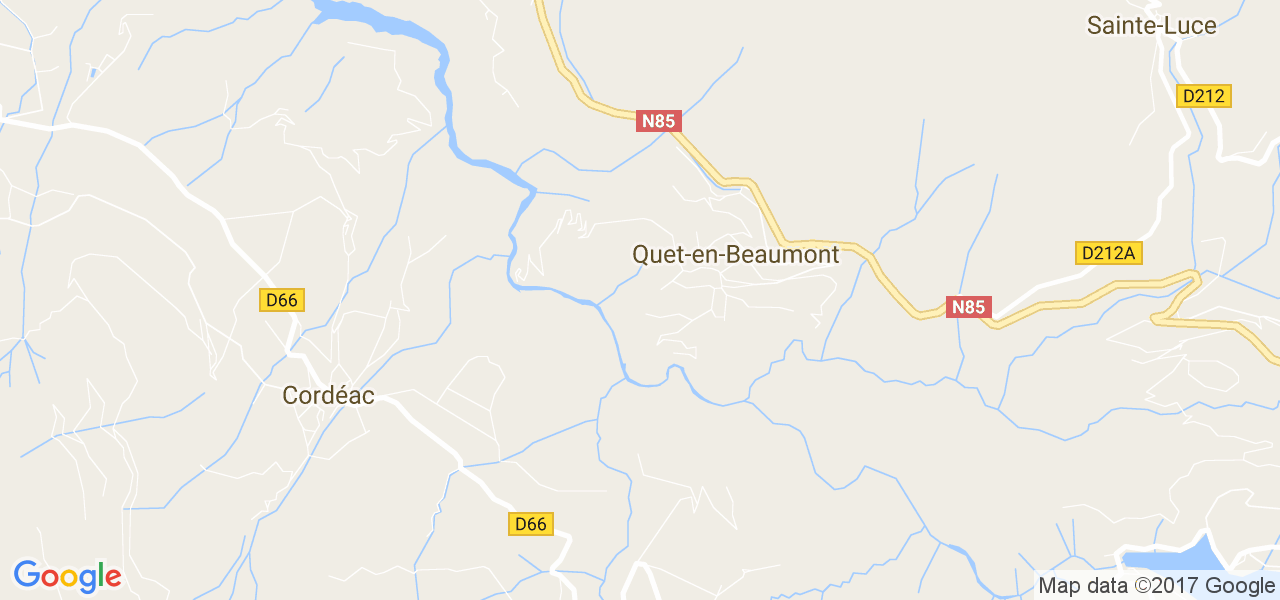 map de la ville de Quet-en-Beaumont