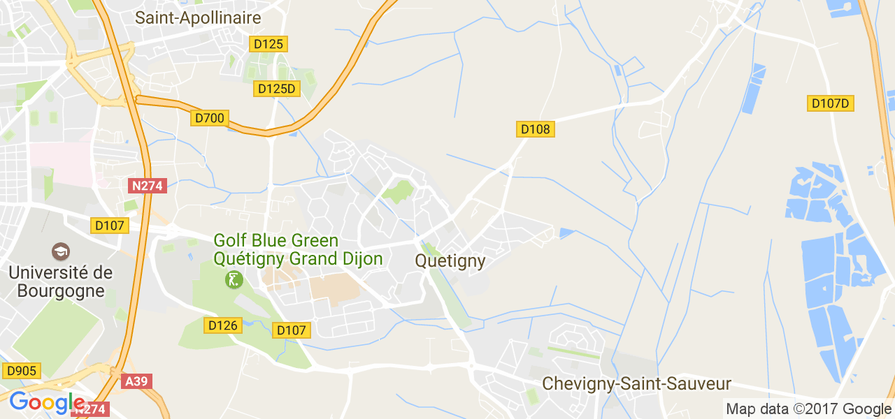 map de la ville de Quetigny