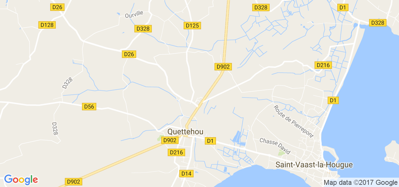 map de la ville de Quettehou