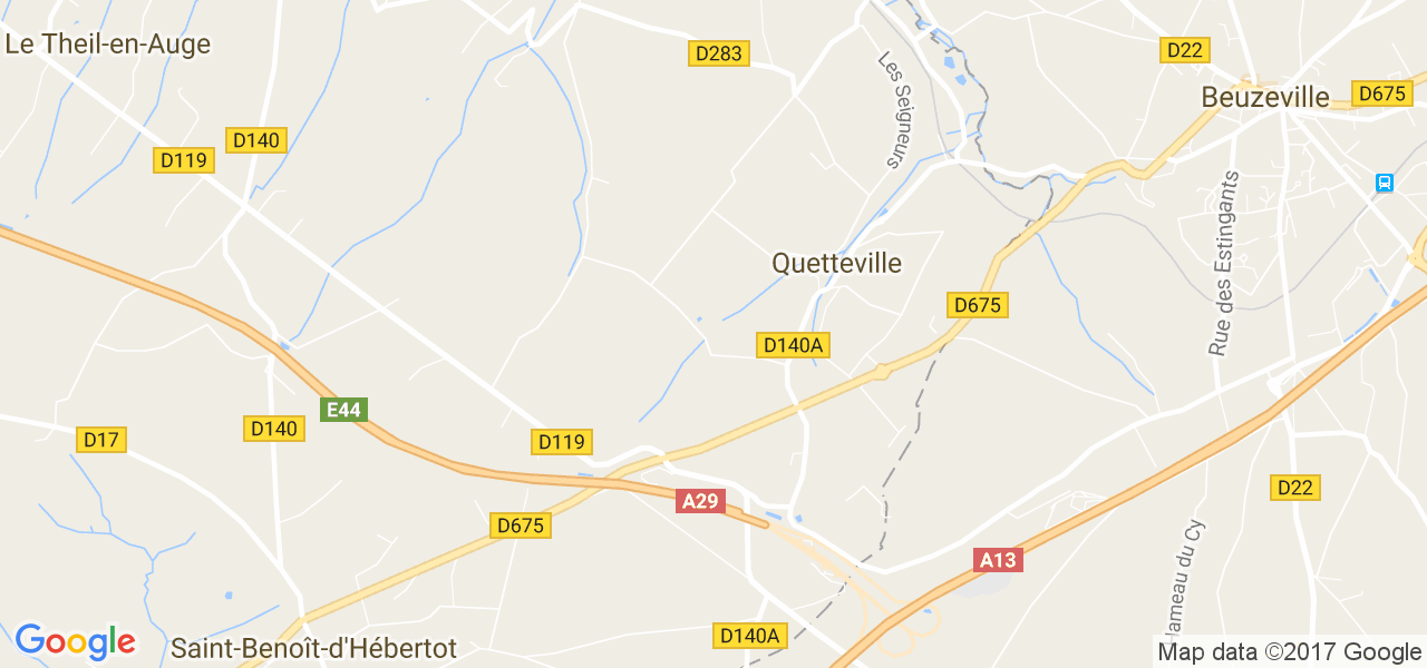 map de la ville de Quetteville