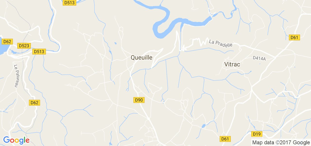 map de la ville de Queuille