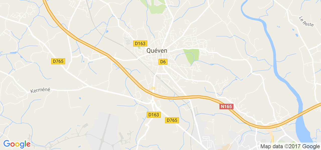 map de la ville de Quéven