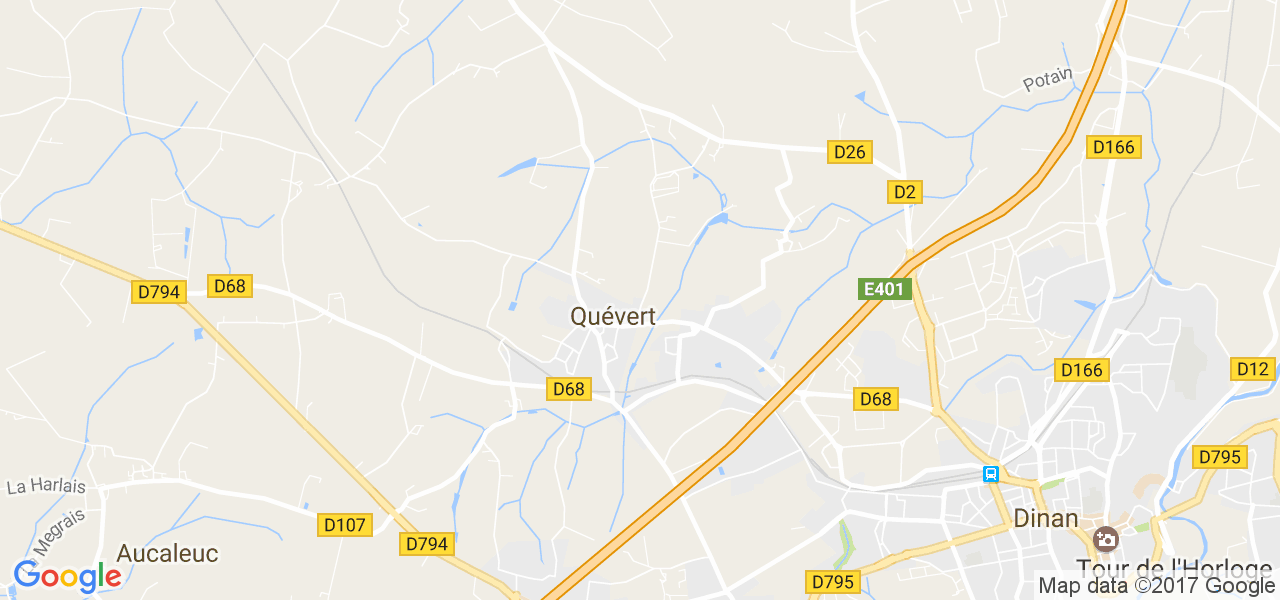 map de la ville de Quévert