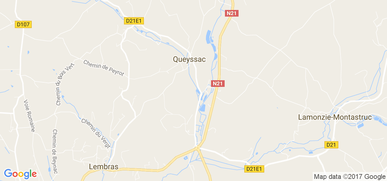 map de la ville de Queyssac