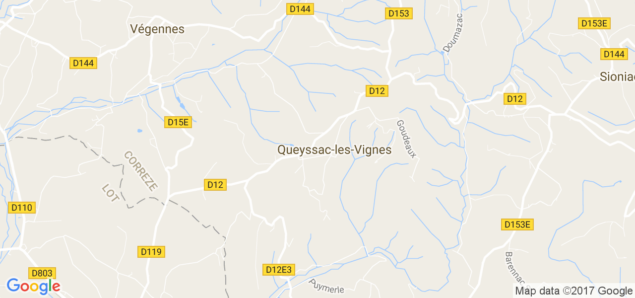 map de la ville de Queyssac-les-Vignes