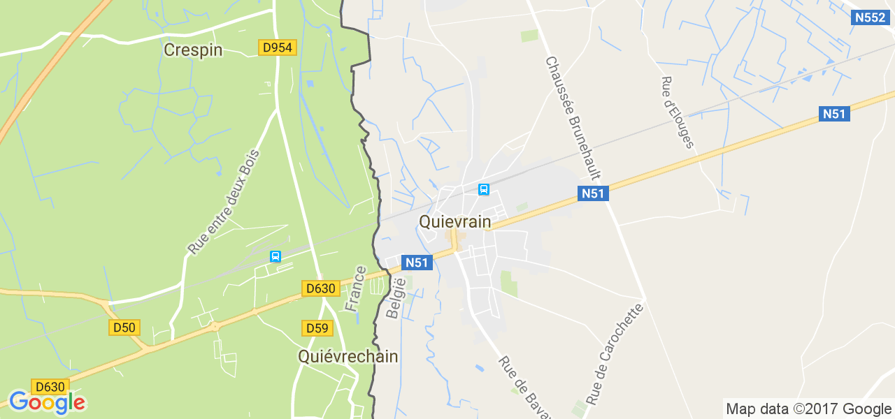 map de la ville de Quiévrain