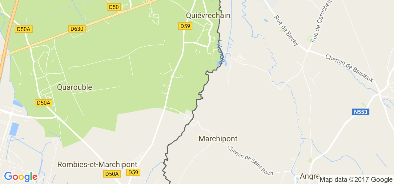 map de la ville de Quiévrechain