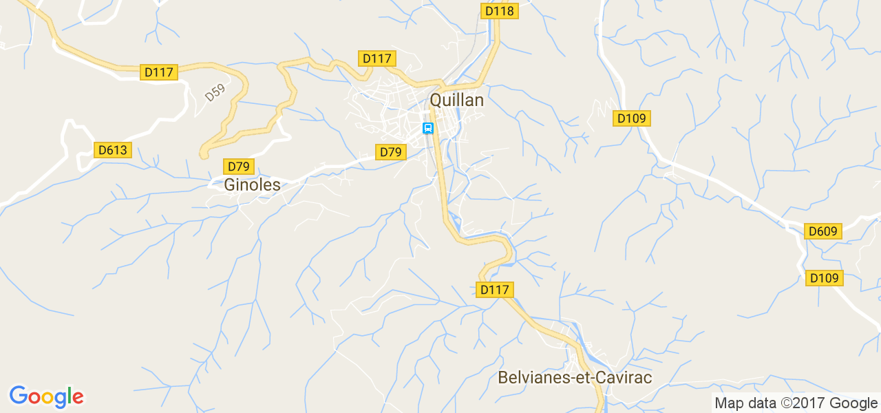 map de la ville de Quillan