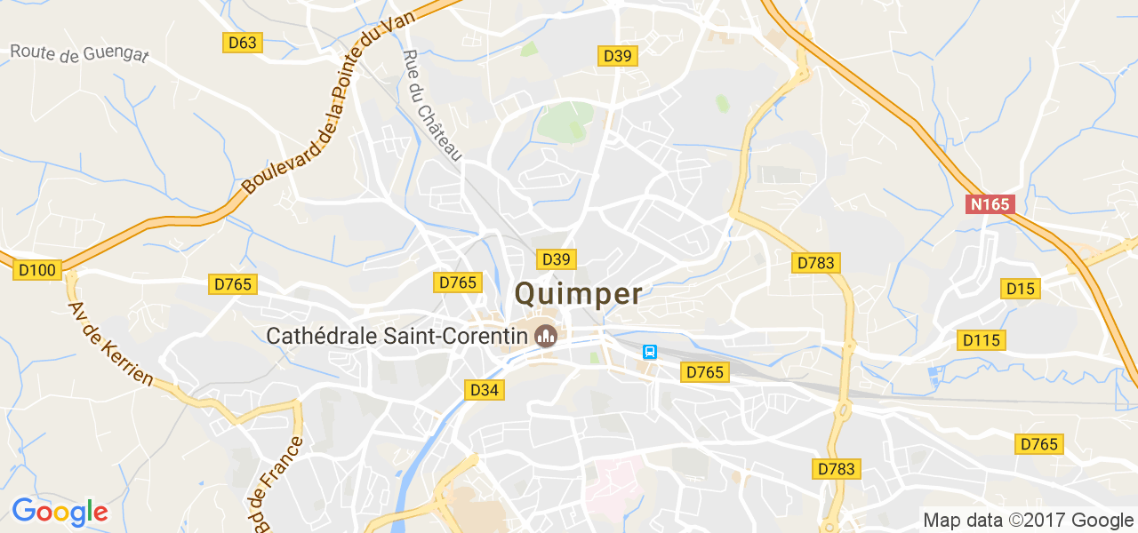 map de la ville de Quimper